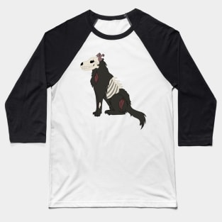 Apocalyptic Zombie Dog Sitting Baseball T-Shirt